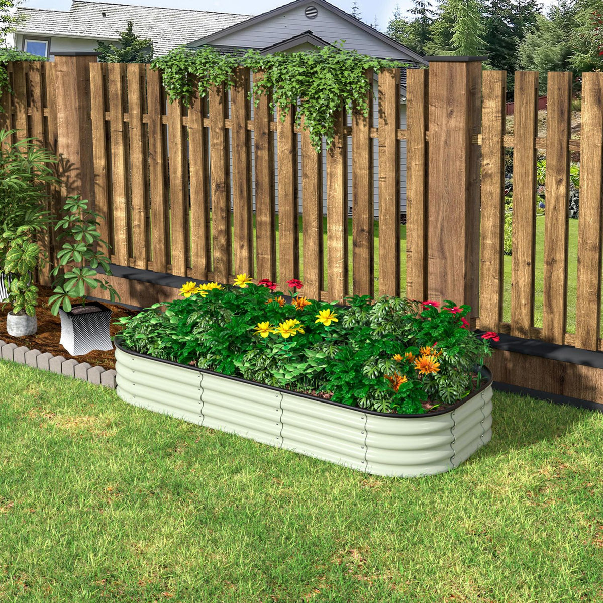 Metal Steel Raised Garden Bed for Flowers