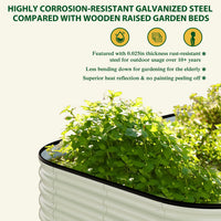 Galvanized Steel Raised Garden Bed, Oval