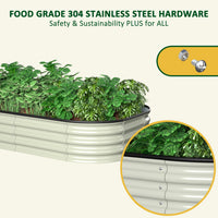 Durable Metal Oval Raised Bed with 304 Stainless Steel Hardware