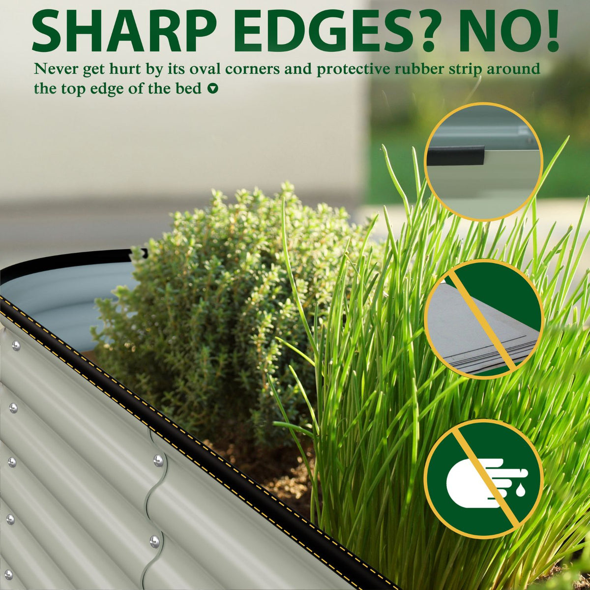 Garden Raised Bed with Rubber Strip