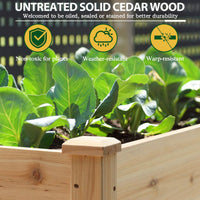 Wood Raised Garden Bed on Wheels, Burlywood
