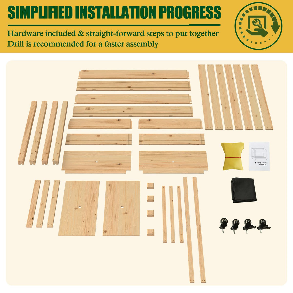 raised planter box on wheels