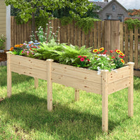 Long elevated garden planter
