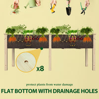 outdoor rectangular planter box with drainage holes