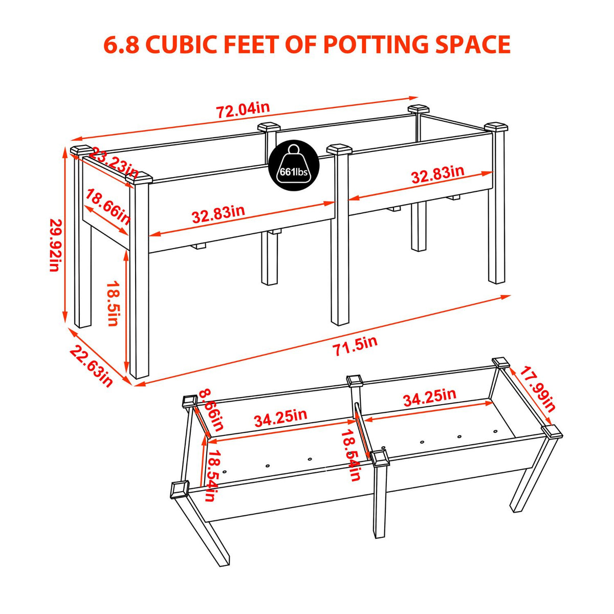 elevated garden planter with legs