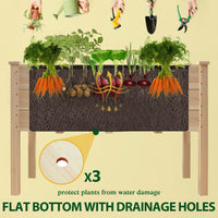 standing garden bed with drainage holes