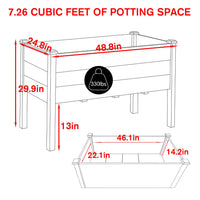 High-capacity elevated raised planter box