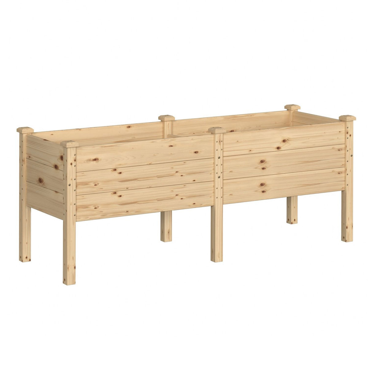 Veikous 14" Deep Elevated Garden Bed, 4x2 FT Cedar Elevated Planter Box for Patio, Balcony Gardening