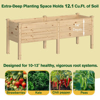 Veikous 14" Deep Elevated Garden Bed, 4x2 FT Cedar Elevated Planter Box for Patio, Balcony Gardening