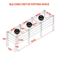Veikous 14" Deep Elevated Garden Bed, 4x2 FT Cedar Elevated Planter Box for Patio, Balcony Gardening