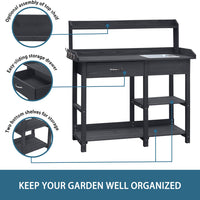 Garden Potting Table, Gray