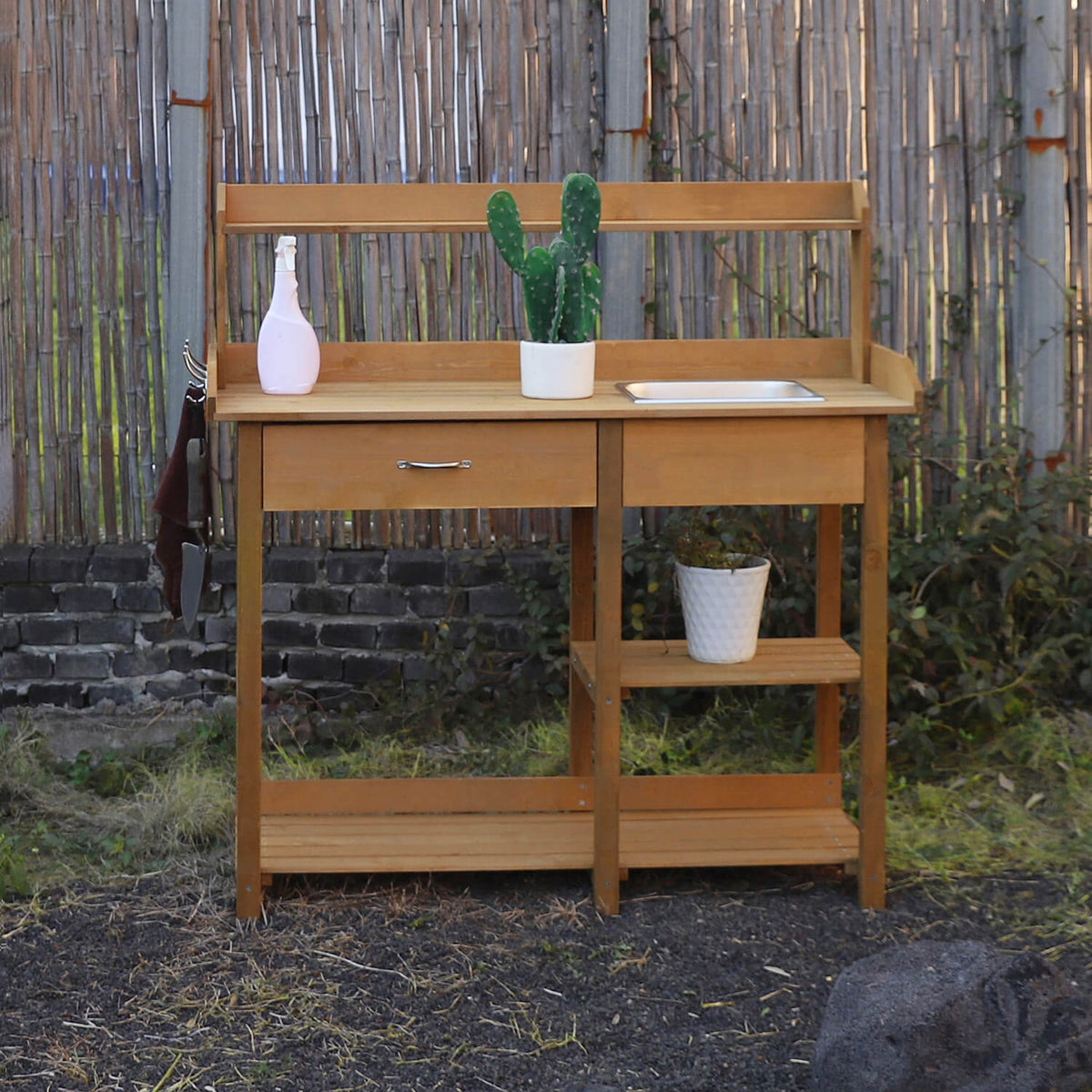 Garden Potting Table, Burlywood