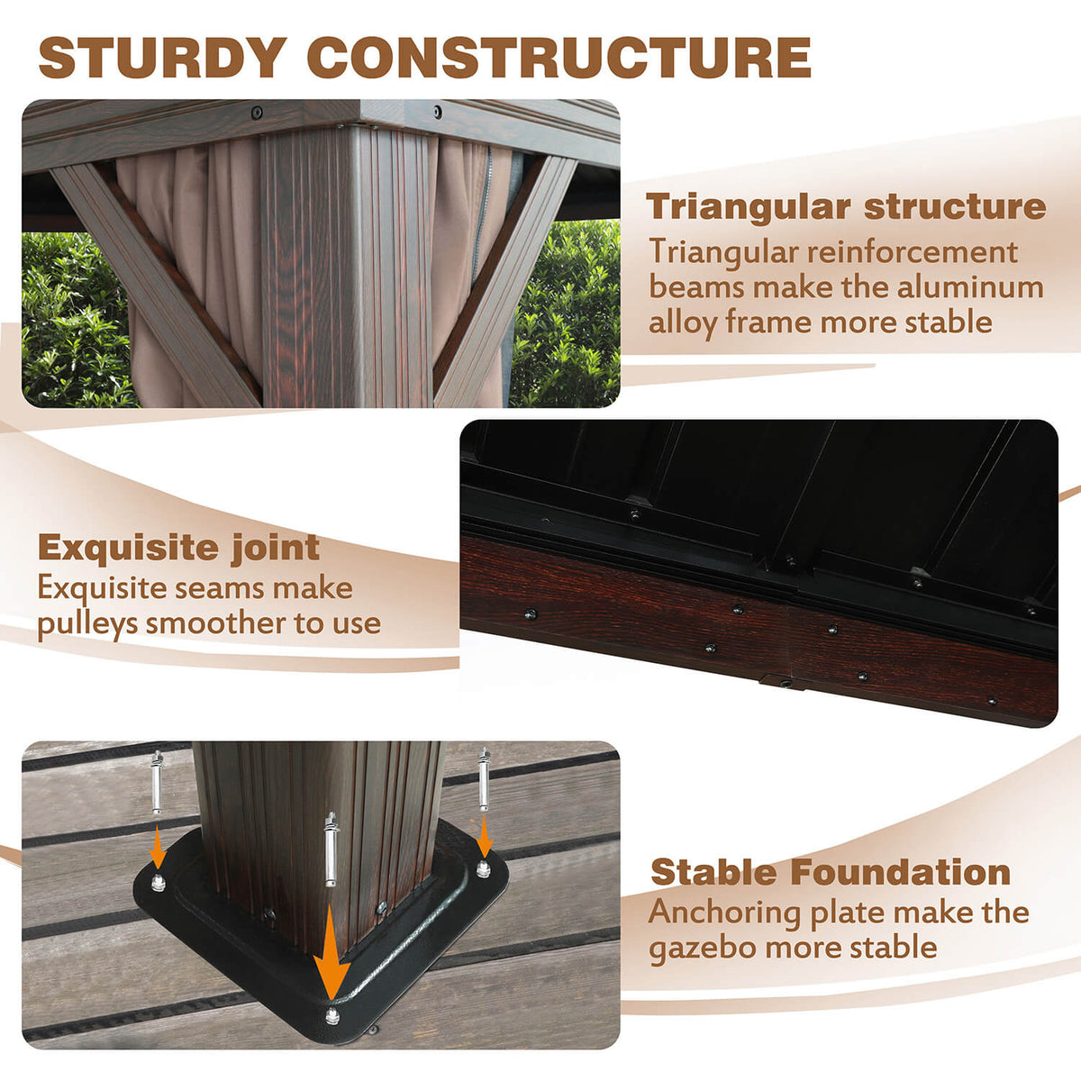 large gazebo wood grain