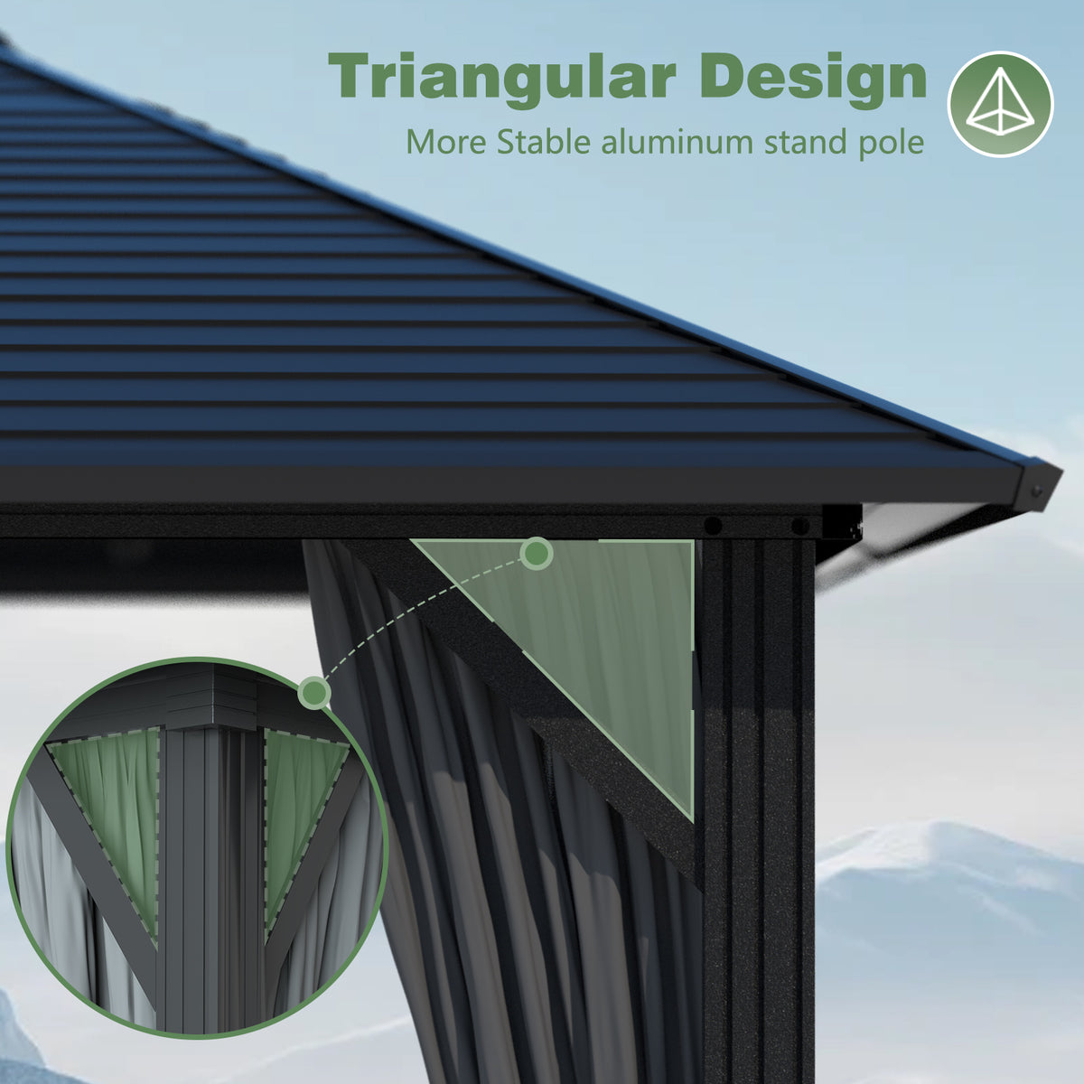 VEIKOUS gazebo with aluminium roof