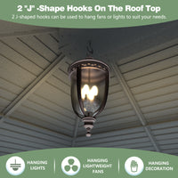 hardtop gazebo with hooks