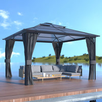 VEIKOUS Aluminum Gazebo with Polycarbonate Roof