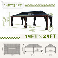 14x24 double roof hardtop gazebo