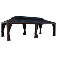 Wood grain aluminum gazebo