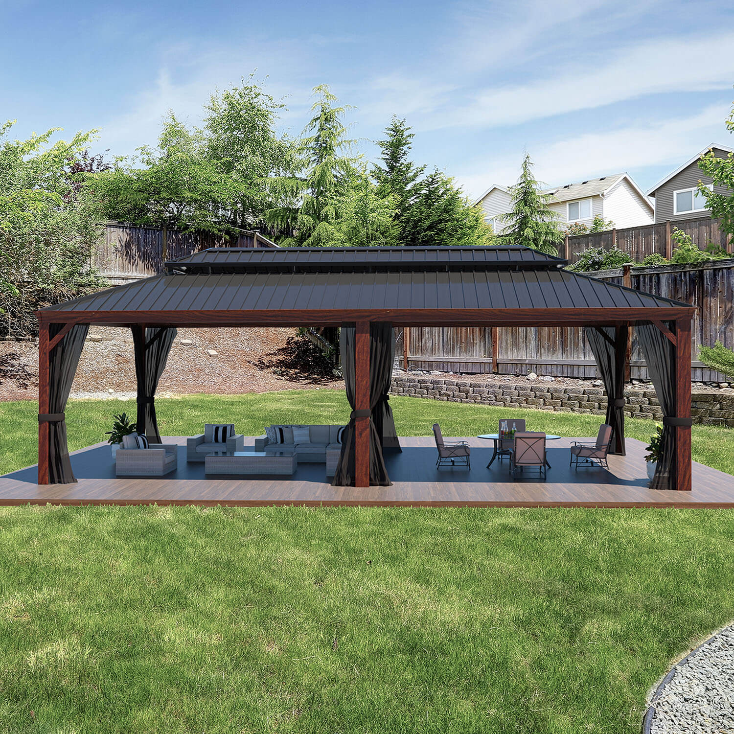 Veikous Hardtop Sunroom Gazebo - Thumbnail 3