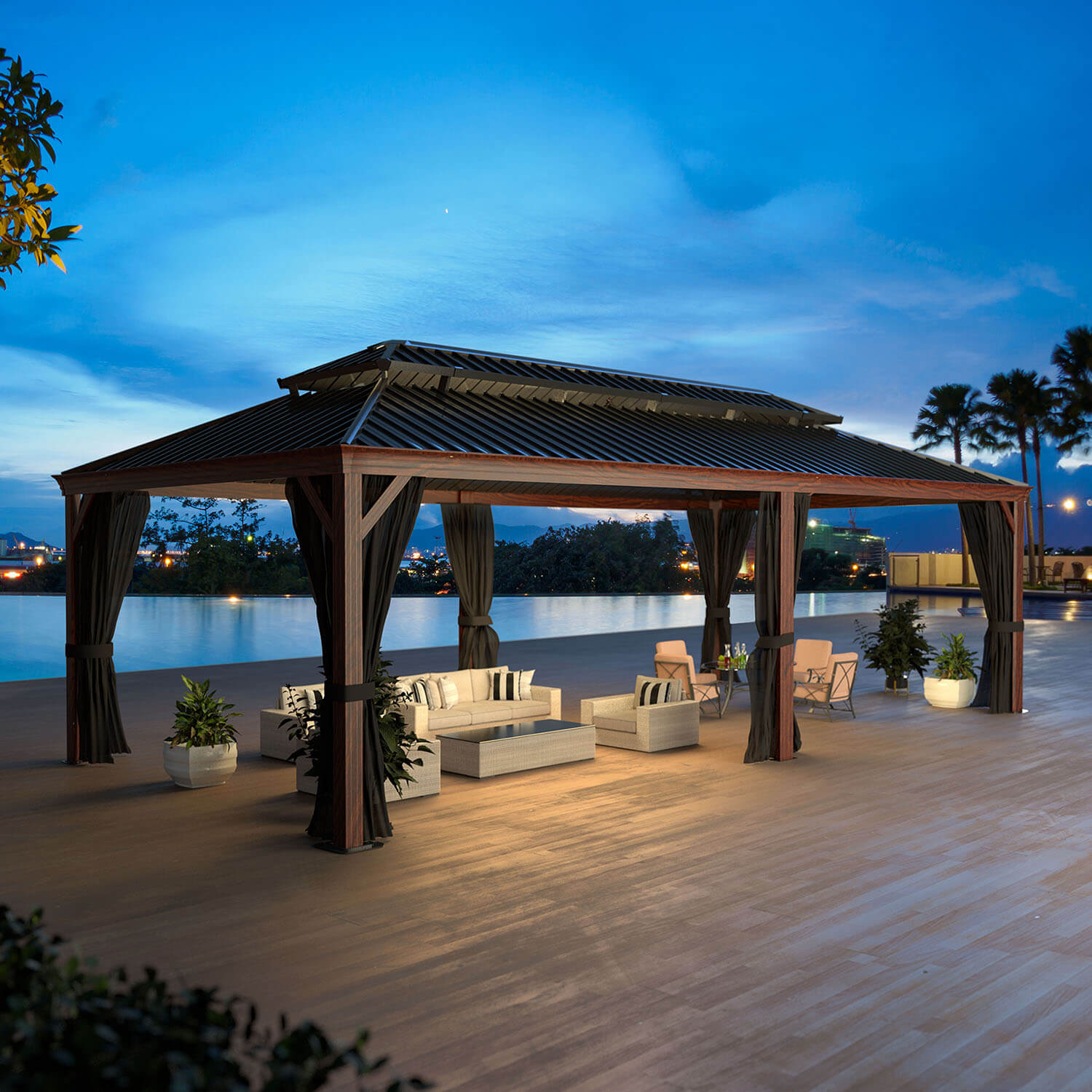 Veikous Hardtop Sunroom Gazebo - Thumbnail 2
