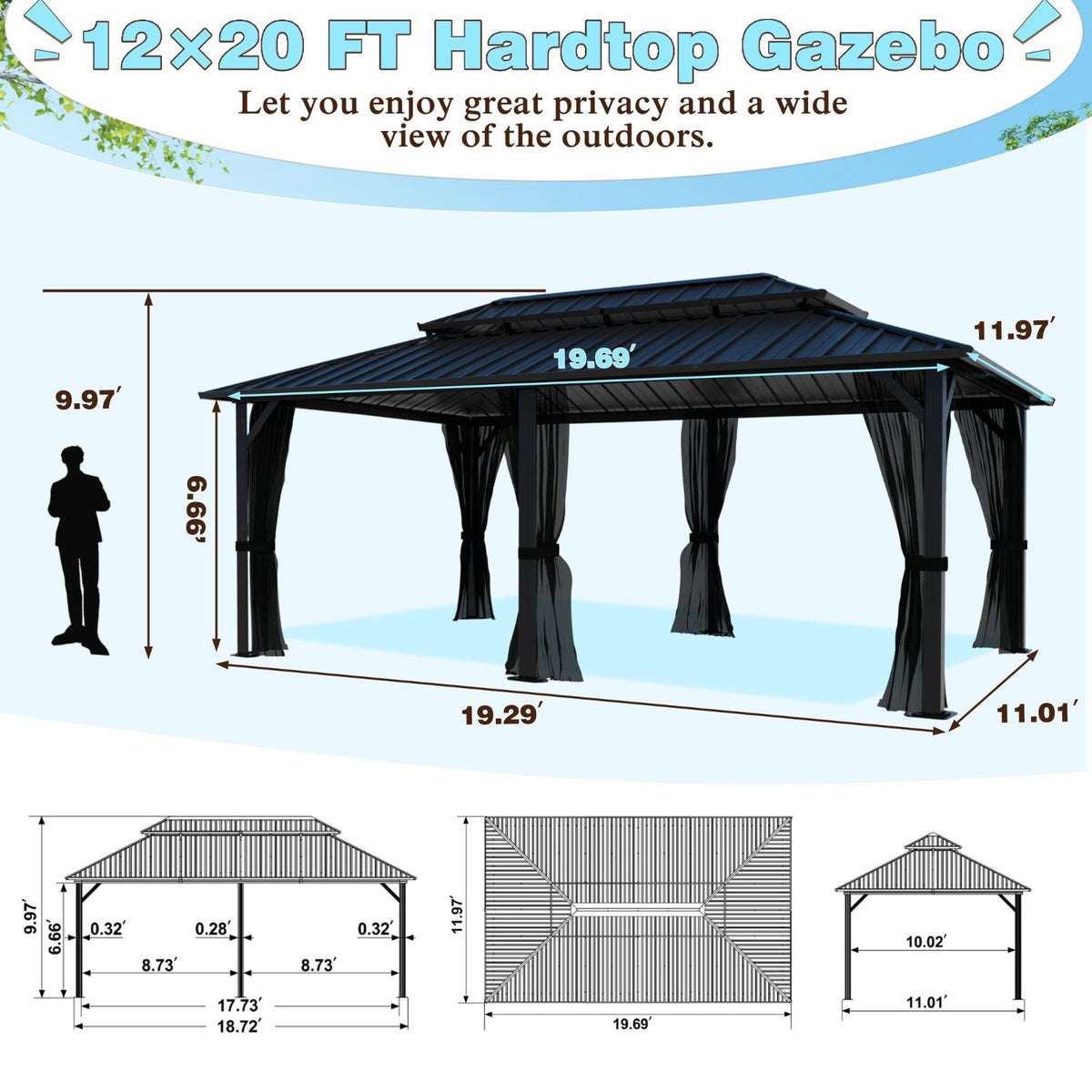 12x20 steel gazebo