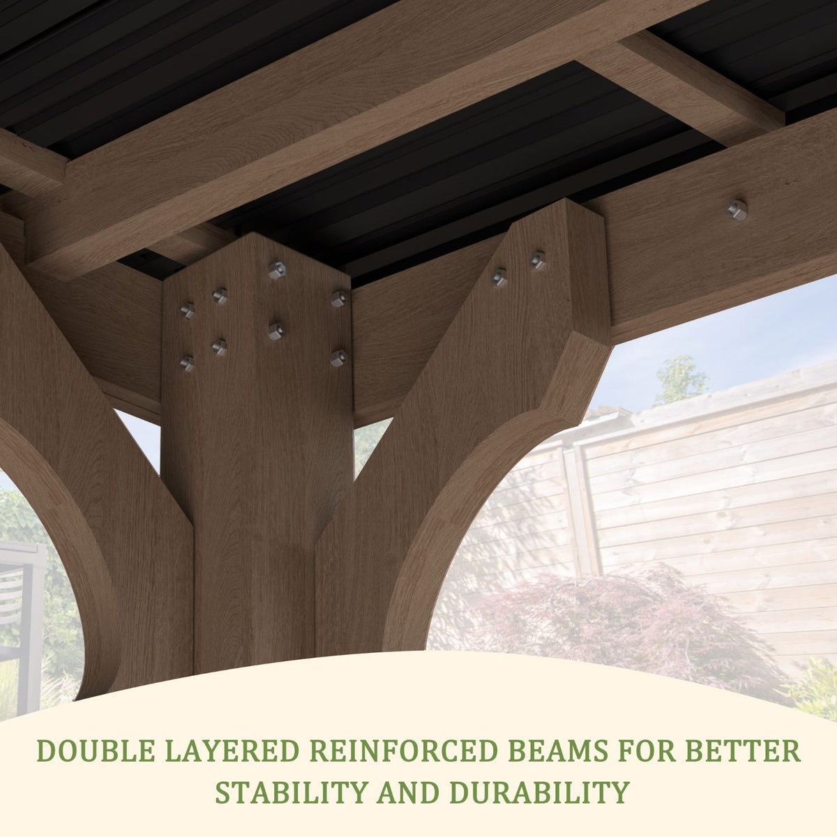 Veikous hardtop grill gazebo, double layered reinforced beams.