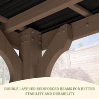 Veikous hardtop grill gazebo, double layered reinforced beams.
