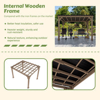 Hardtop Grill Gazebo with Wooden Frame