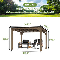 10X12 wood gazebo metal roof