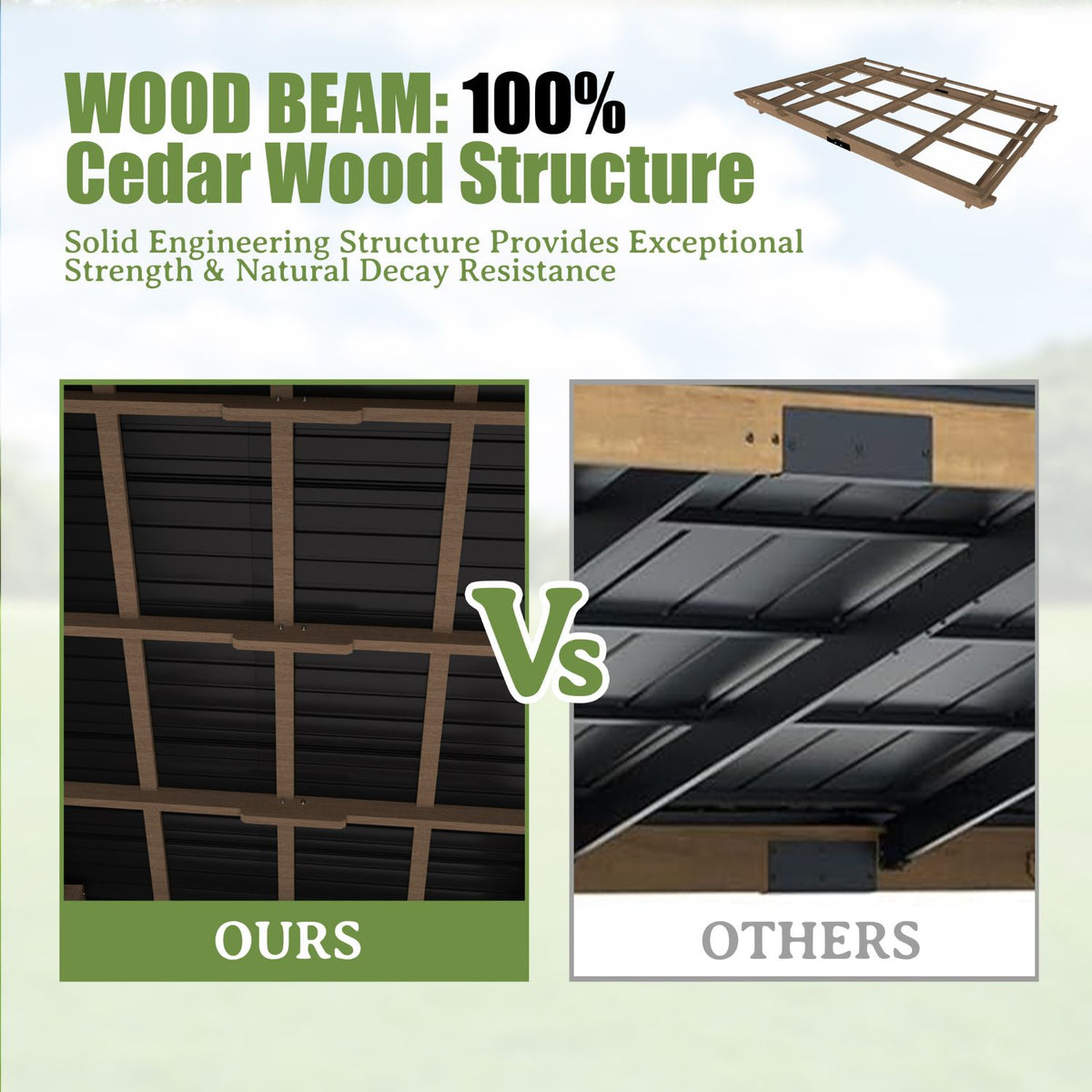 Cedar Wood Structure Grill Gazebo