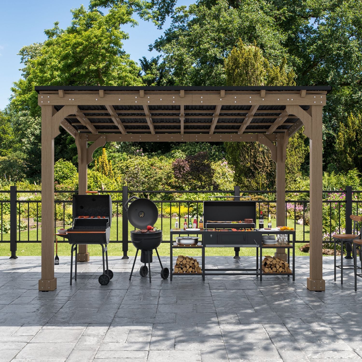 VEIKOUS Hardtop Grill Gazebo - Thumbnail 3
