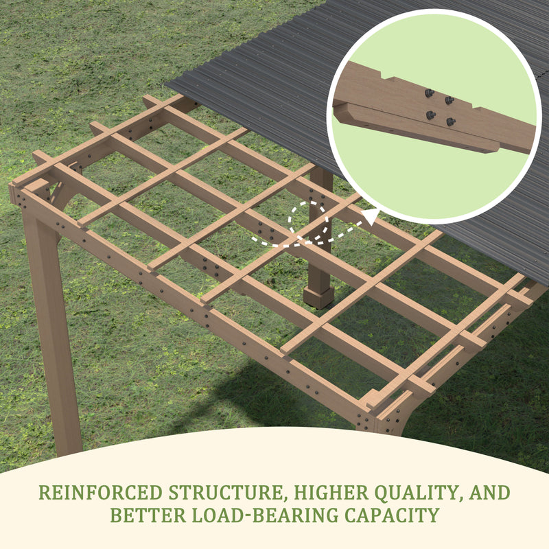 Veikous Hardtop Grill Gazebo, Wooden Gazebo for BBQ, with Sloping Metal Roof, 10 x 12, 10 x 20