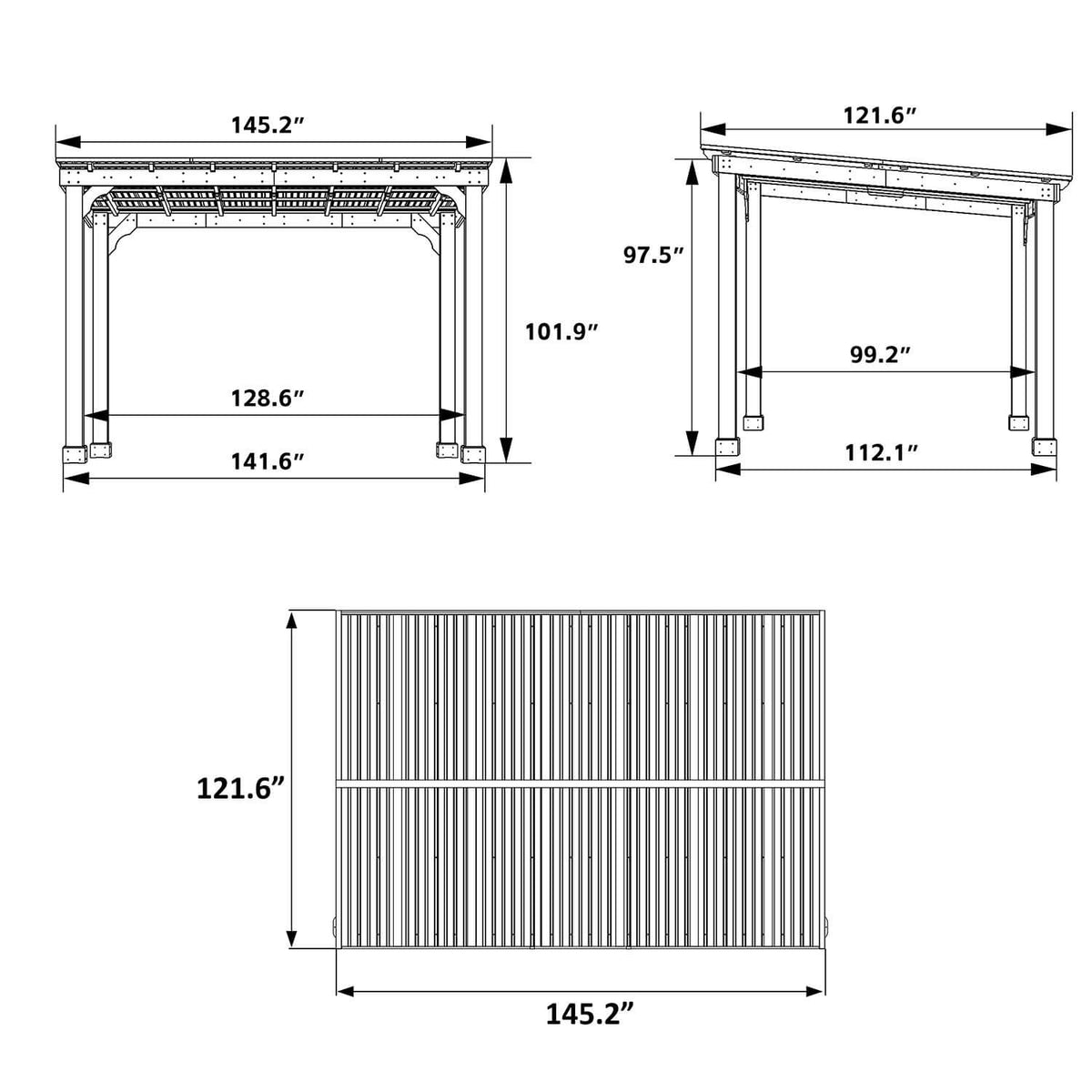 Veikous Hardtop Grill Gazebo, 10 x 12