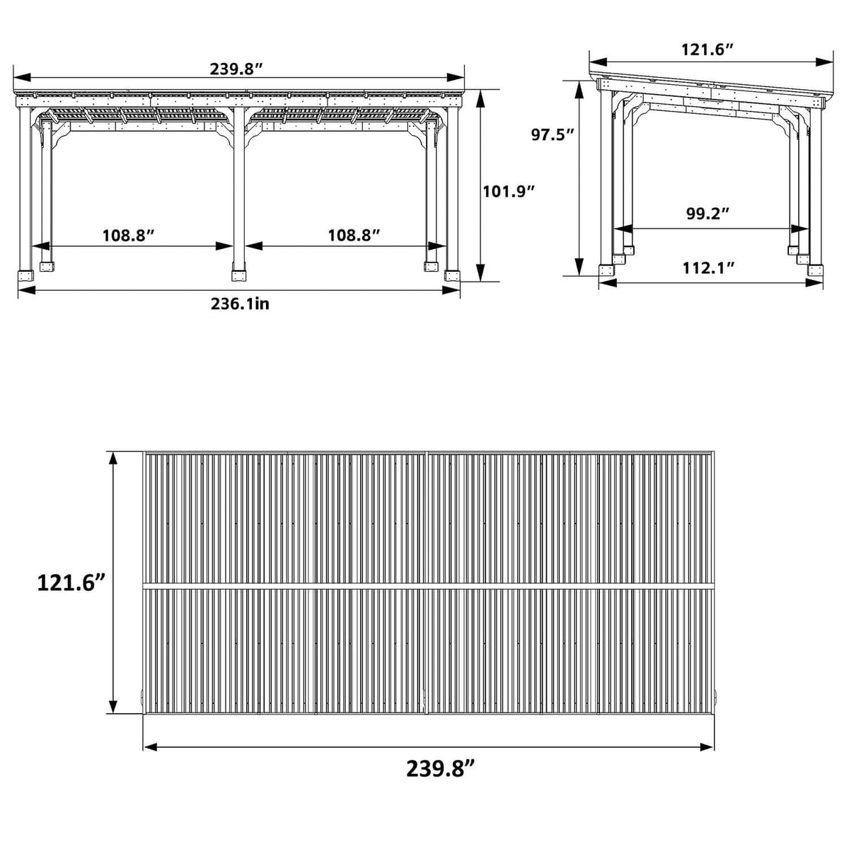 Veikous Hardtop Grill Gazebo  10 x 20