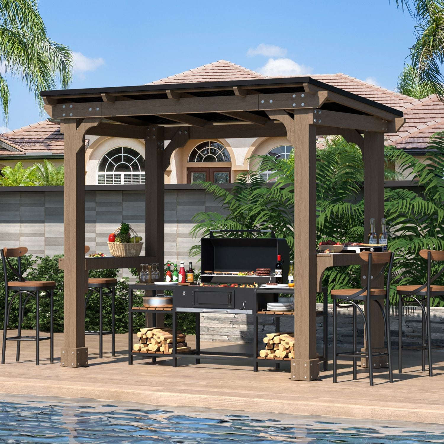 Veikous Wood Grill Gazebo