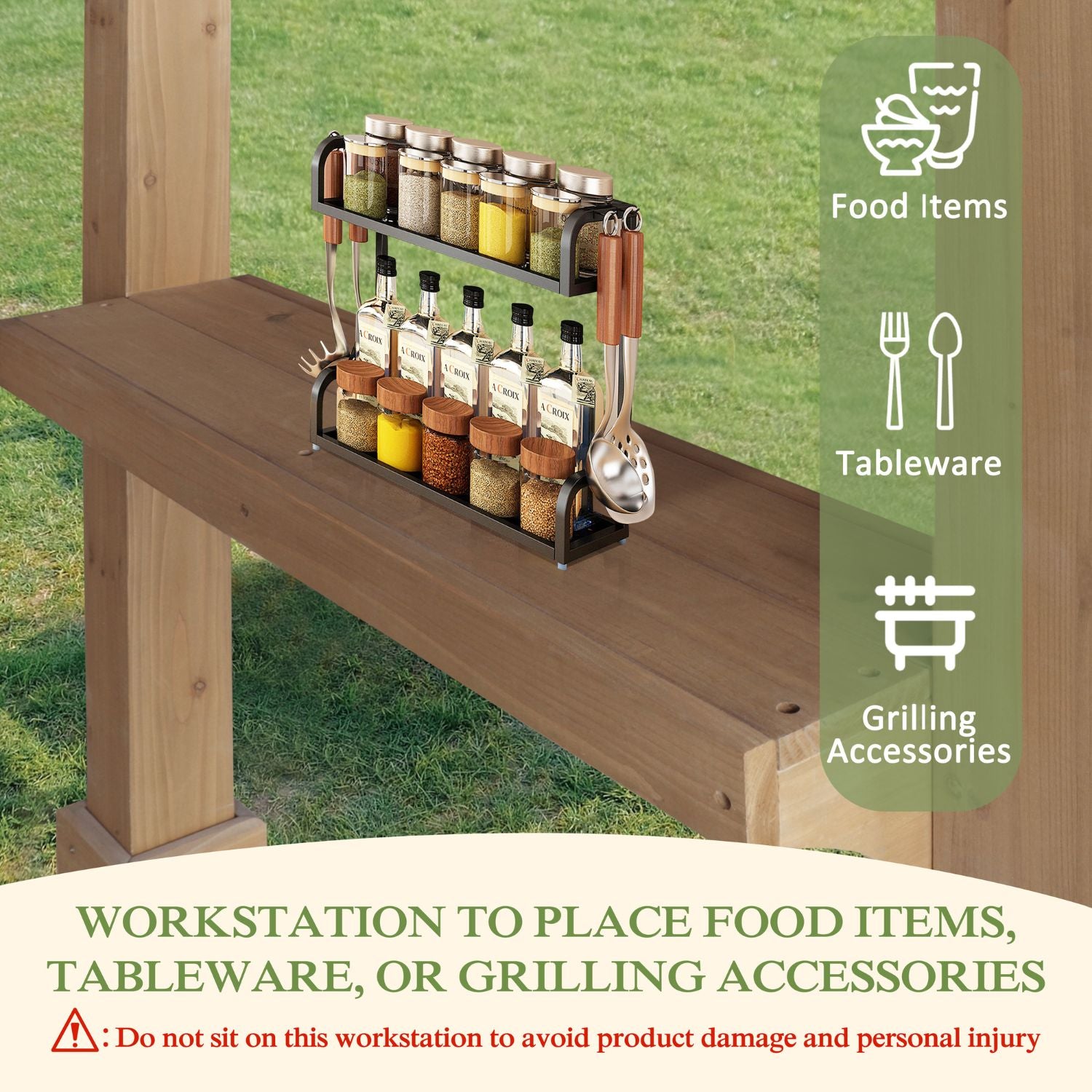 VEIKOUS Wood Grill Gazebo - Thumbnail 5