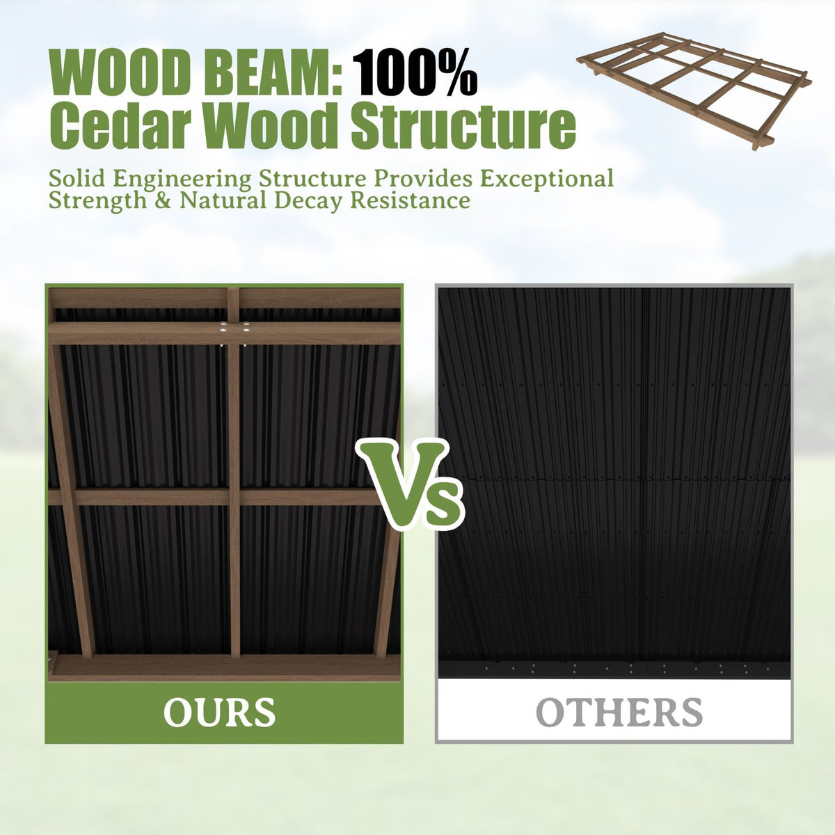 Cedar Wood Frame Gazebo