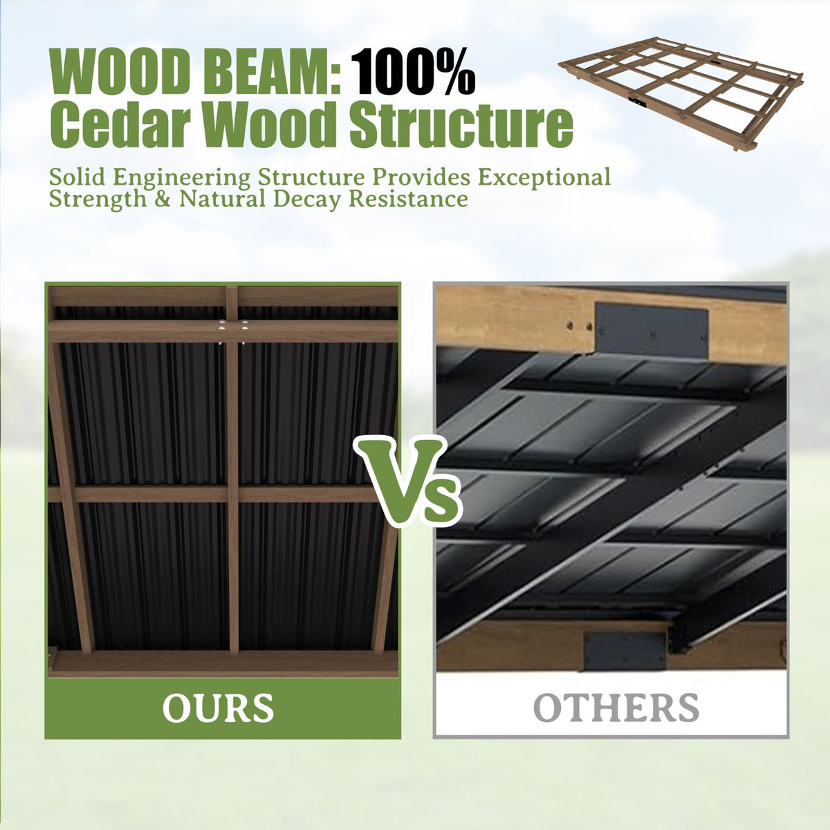 Cedar Wood Frame Gazebo