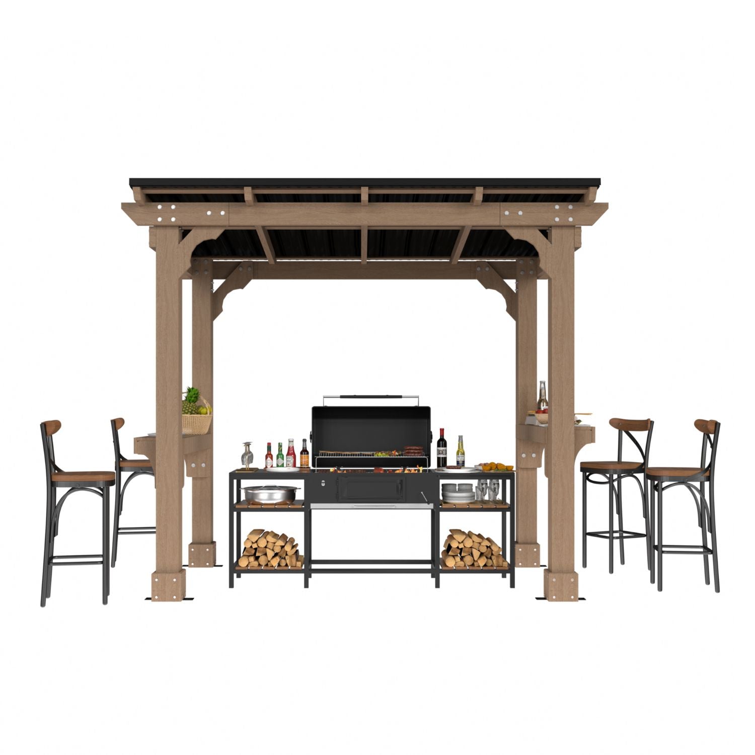 Veikous Wood Grill Gazebo - Thumbnail 2