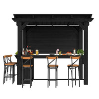 Veikous Outdoor Bar Gazebo, Black