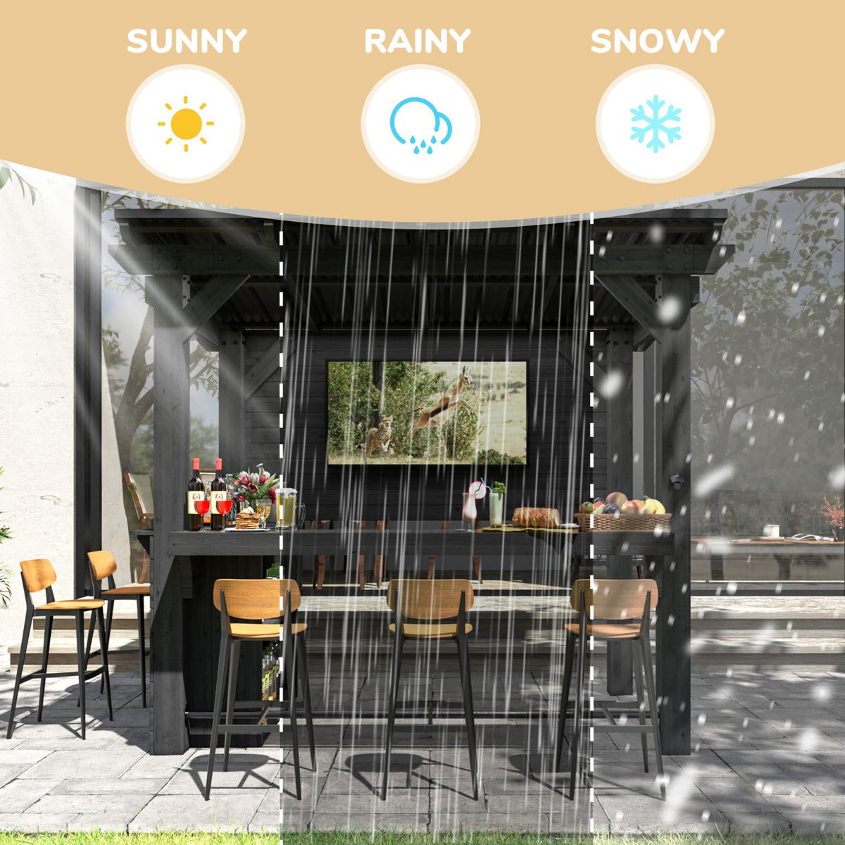 Outdoor Bar Gazebo for All Weather Use
