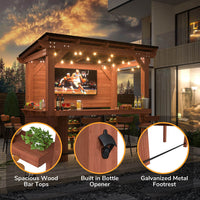 backyard bar gazebo with metal footrest