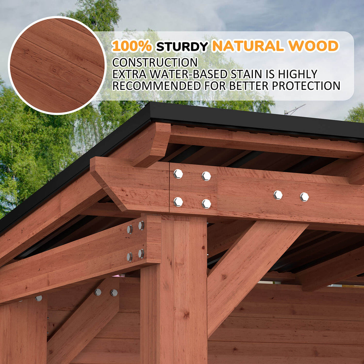 Soilid wood gazebo with bar