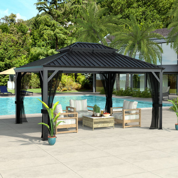 Aluminum Gazebo with Ventilated Double Roof