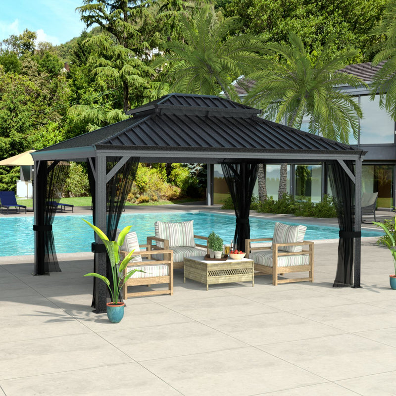 Aluminum Gazebo with Ventilated Double Roof