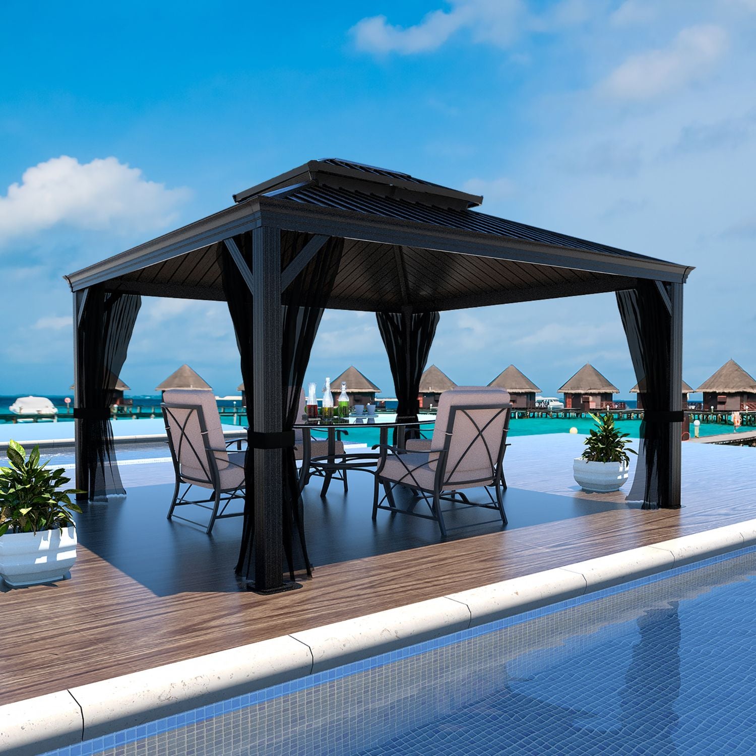 VEIKOUS Hardtop Gazebo