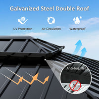 Veikous Outdoor Double Roof Hardtop Gazebo