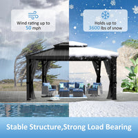 Weather-Resistant Aluminum Hardtop Gazebo
