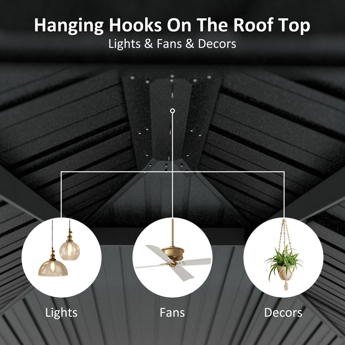 Veikous Hardtop Gazebo for Outdoor