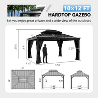 Aluminum Double Roof Gazebo for Backyard